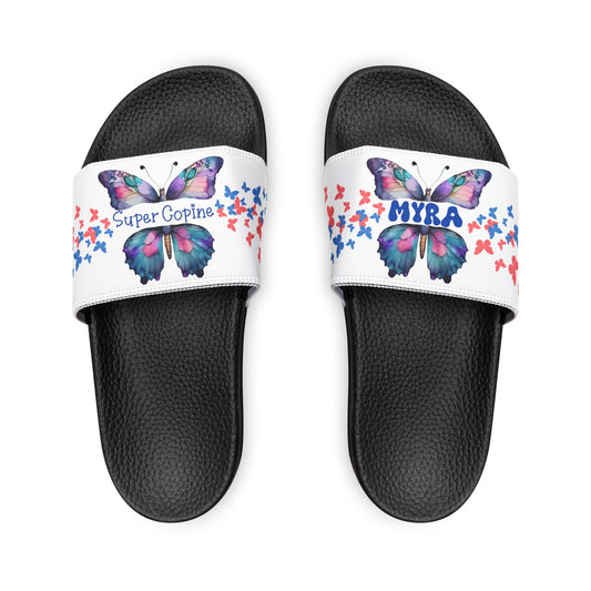 Butterfly Personalized Kids Slide Sandals - Super Copine